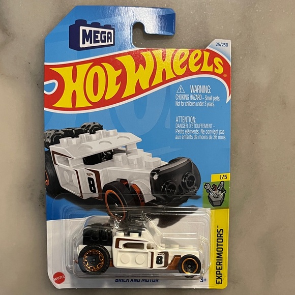 Hot Wheels Other - Hot Wheels Mega White and Black Toy Car Compatible with Legos